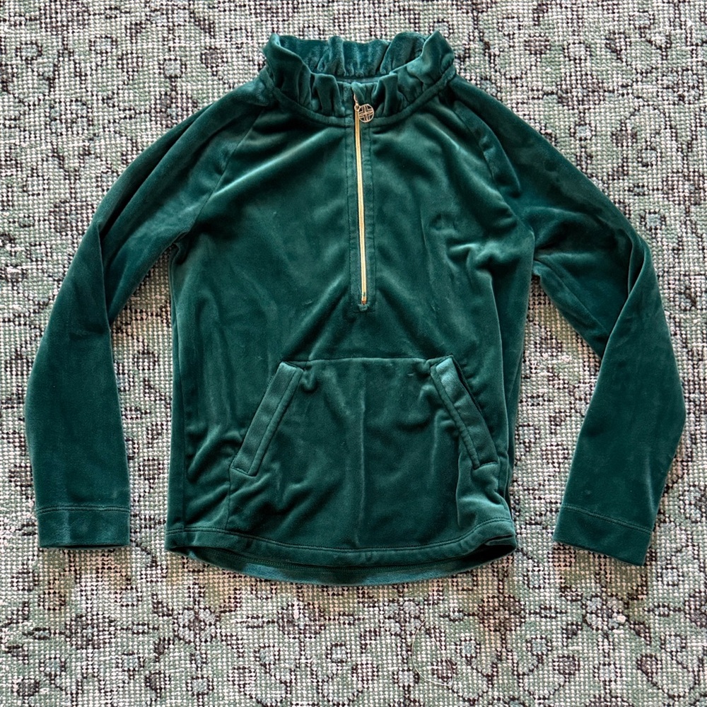 Girls Lilly Pulitzer Quarter-Zip Velour Pullover